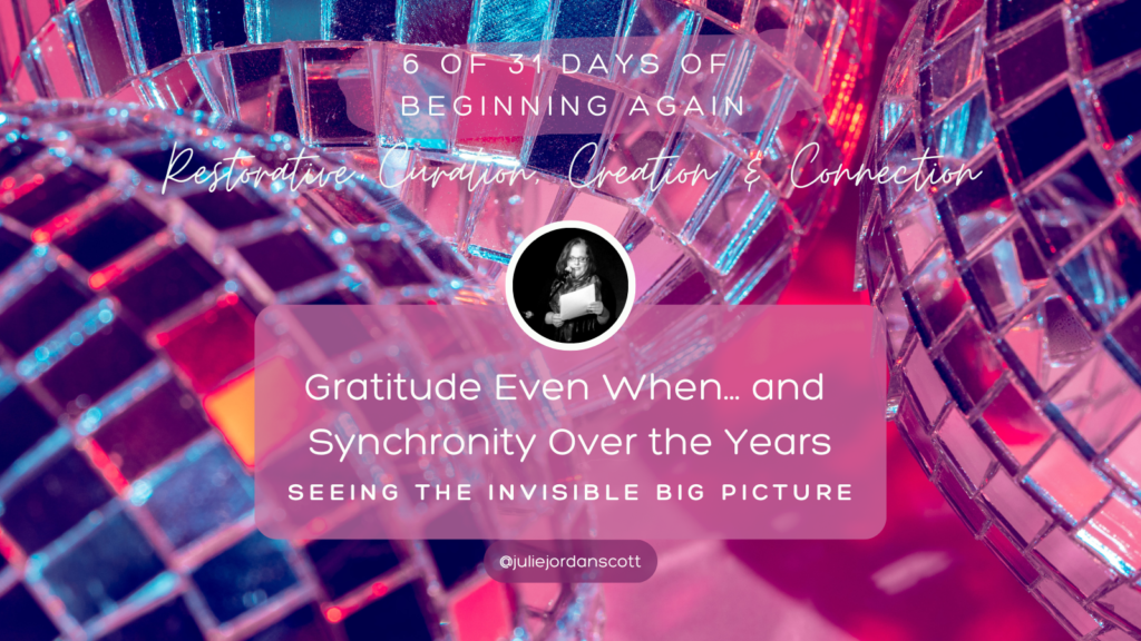 Mirror Balls in Pink and Purple: Gratitude Even when... is it a premonition or a passion? 